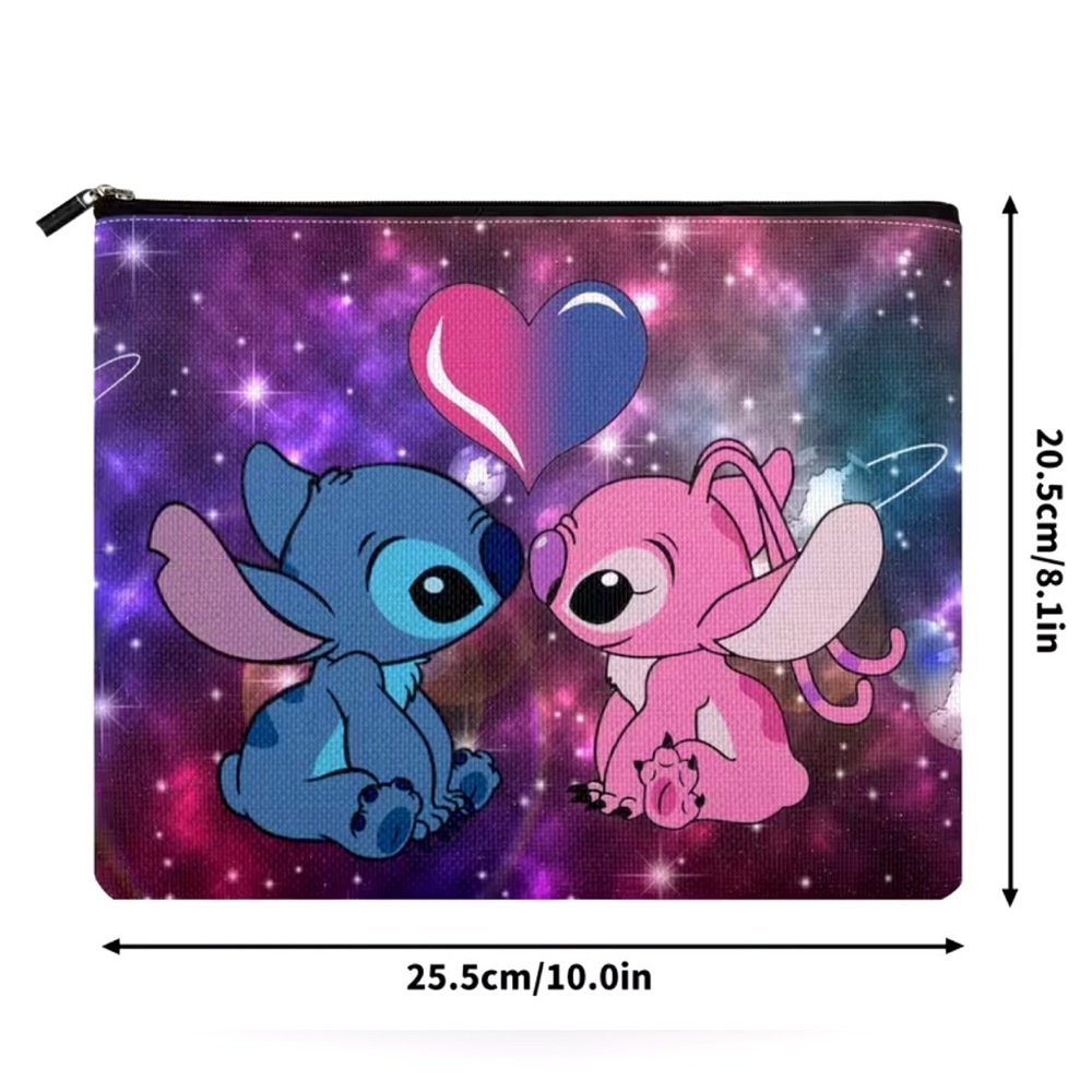 Disney Stitch & Angel Multipurpose Travel Cosmetic Bag / Pouch - Picture 3 of 3